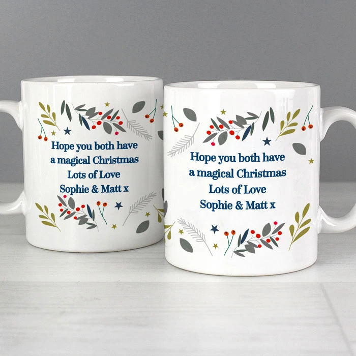Personalised Festive Christmas Mug Set Grandparent's GiftBG-9455 3 Personalised Festive Christmas Mug Set Grandparent's GiftBG-9455 - Image 2