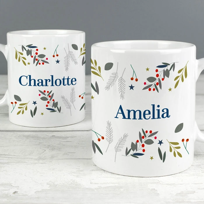 Personalised Festive Christmas Mug Set Grandparent's GiftBG-9455 4 Personalised Festive Christmas Mug Set Grandparent's GiftBG-9455 - Image 3