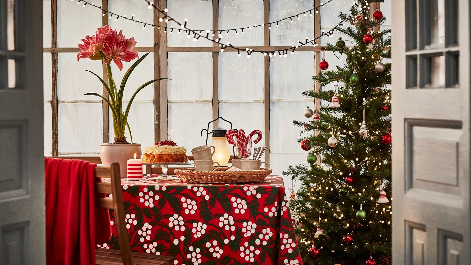 Santa Gifts Shop -Santa Gifts Shop winter garden room with tree ikea christmas collection 2024 nordroom